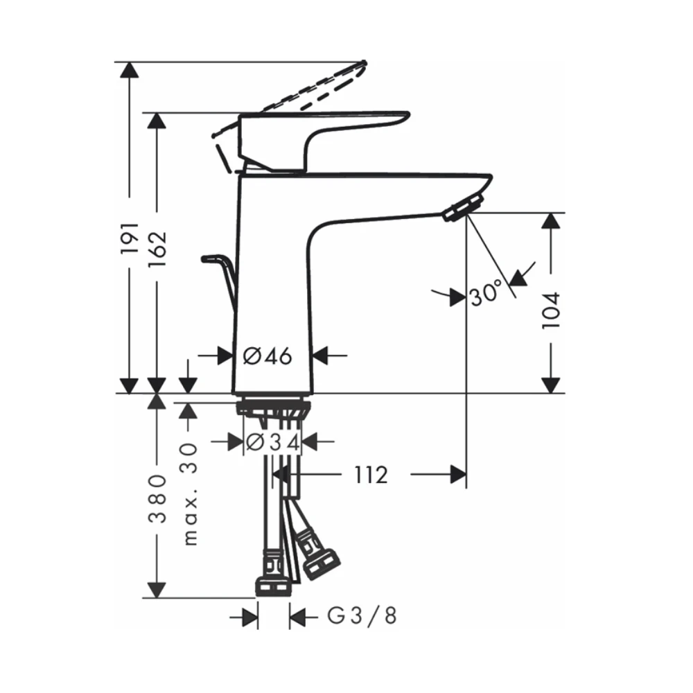 Ảnh Vòi chậu nóng lạnh Hansgrohe 71710000 2