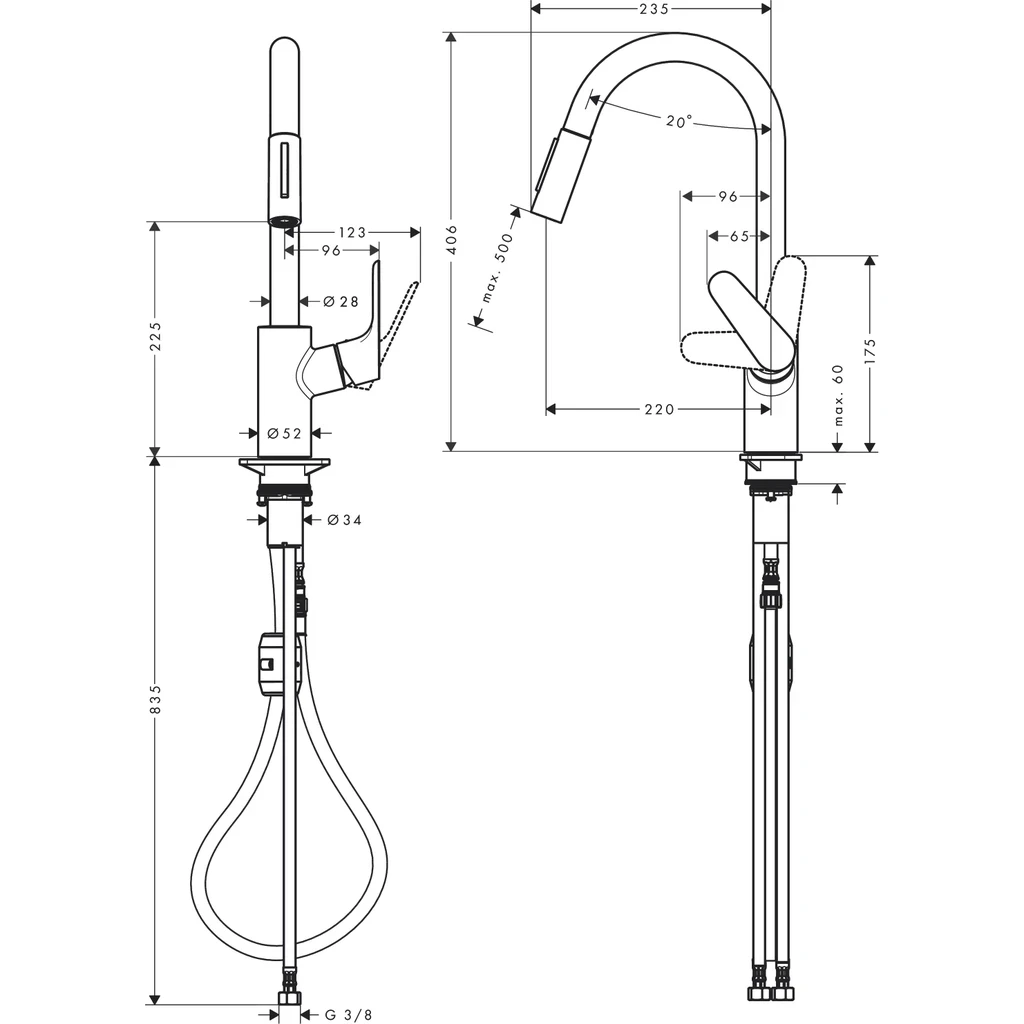Ảnh Vòi rửa bát Hansgrohe 31815000 2