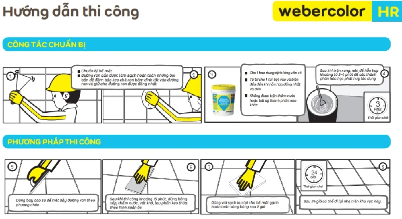 huong dan thi cong keo Weber color HR