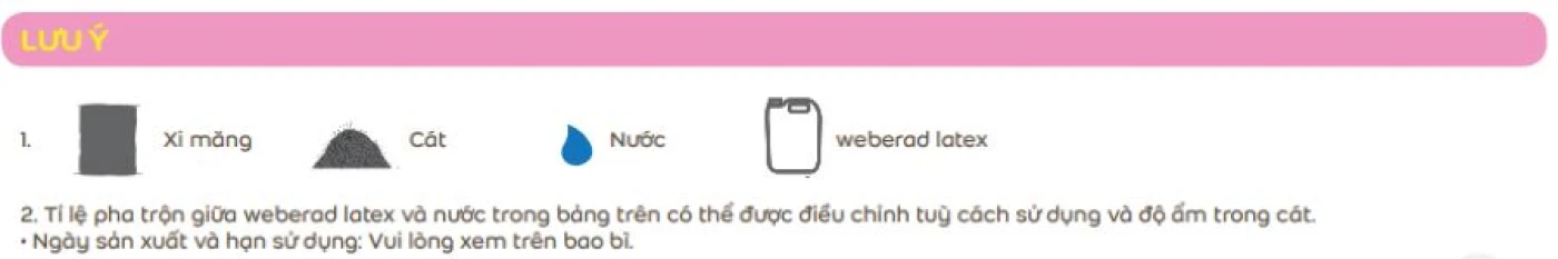 luu y khi su dung chat Weber latex