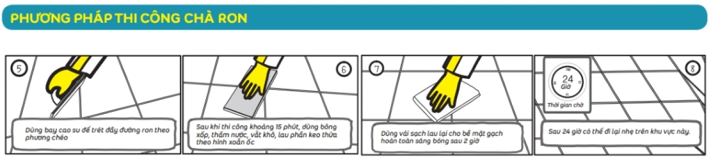 pp thi cong cha ron keo Weber color mosaic