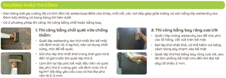 pp thi congkeo chong tham Weber dry TEX