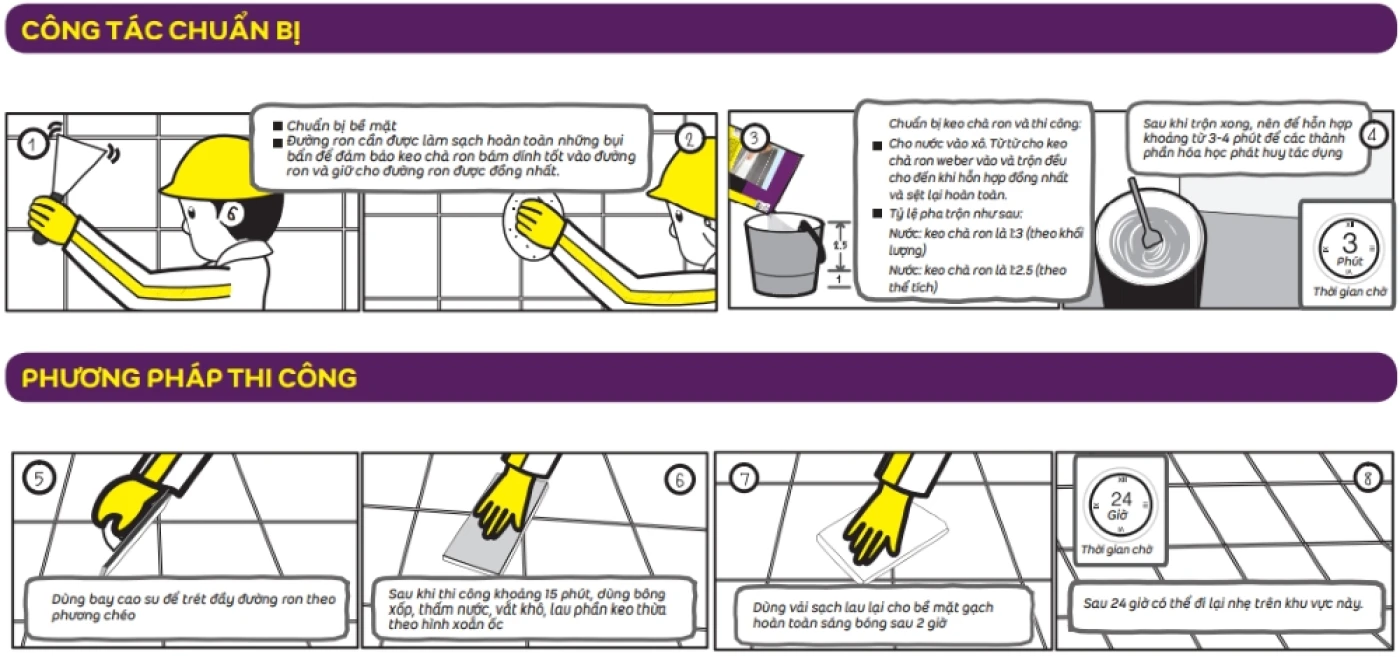 thi cong keo chit mach Weber color OUTSITE