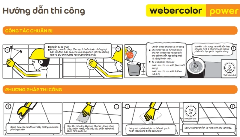 thi cong keo chit mach WEBER COLOR POWER