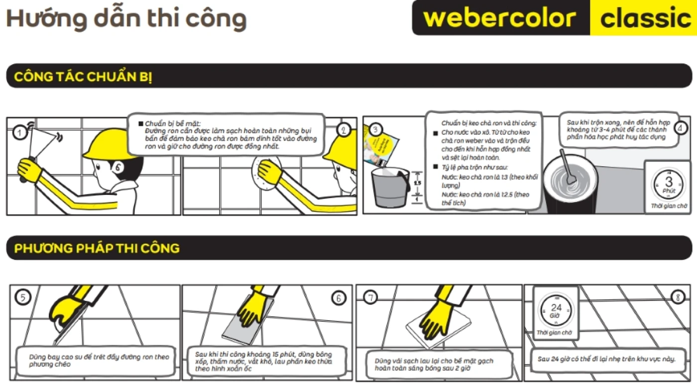 thi cong keo WEBER COLOR CLASSIC