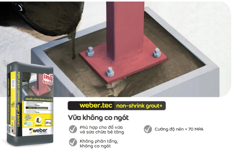 vua Weber Tec non shrink grout+