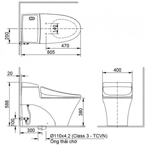 Bồn cầu thông minh INAX AC-1008R+CW-S32VN