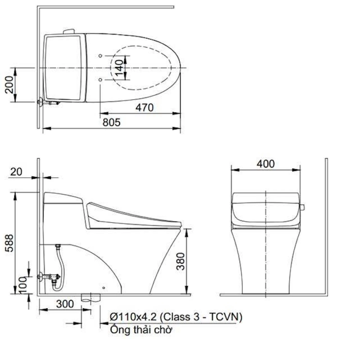 ban ve bon inax AC 1017VRN