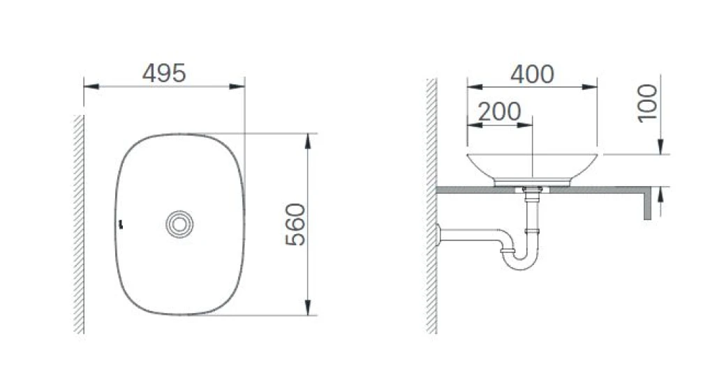 bản vẽ kỹ thuật Chậu rửa đặt bàn inax AL-S620V