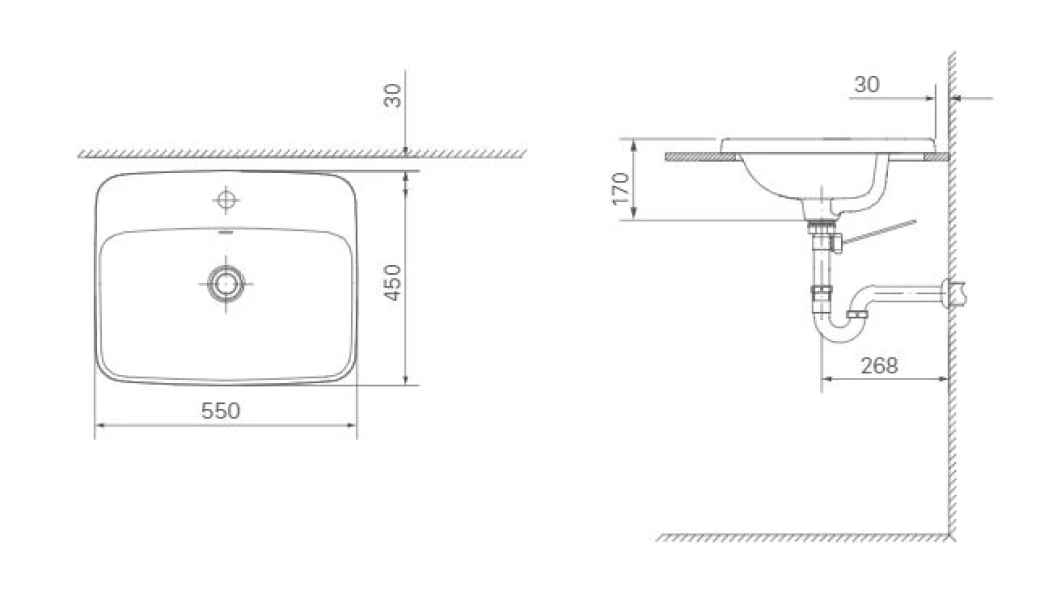 bản vẽ kỹ thuật chậu rửa đặt bàn Inax AL-2398V