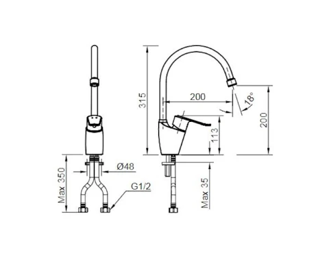 Ảnh Vòi rửa bát Inax SFV-2011S 2