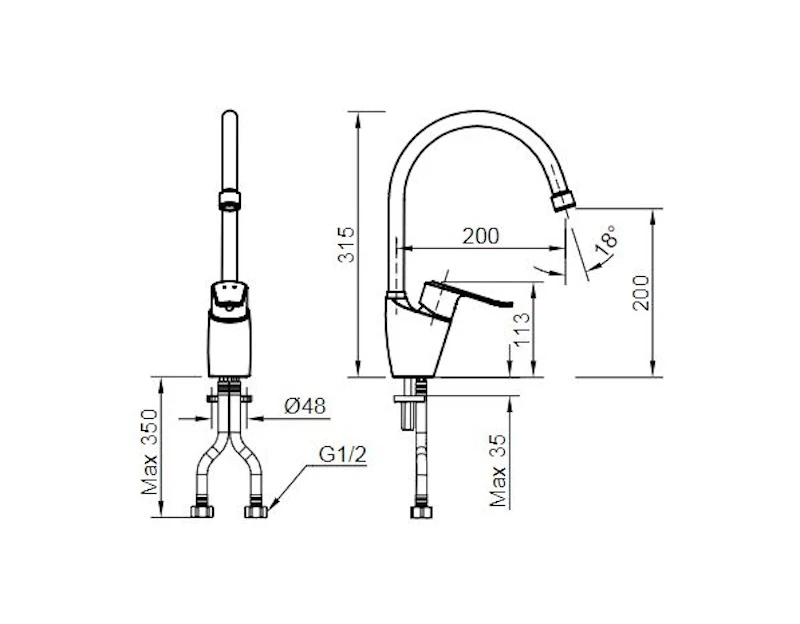 Ảnh Vòi rửa bát Inax SFV-2011S 2