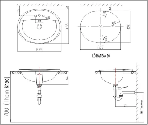 Ảnh Chậu rửa đặt bàn Inax L-2395V 2