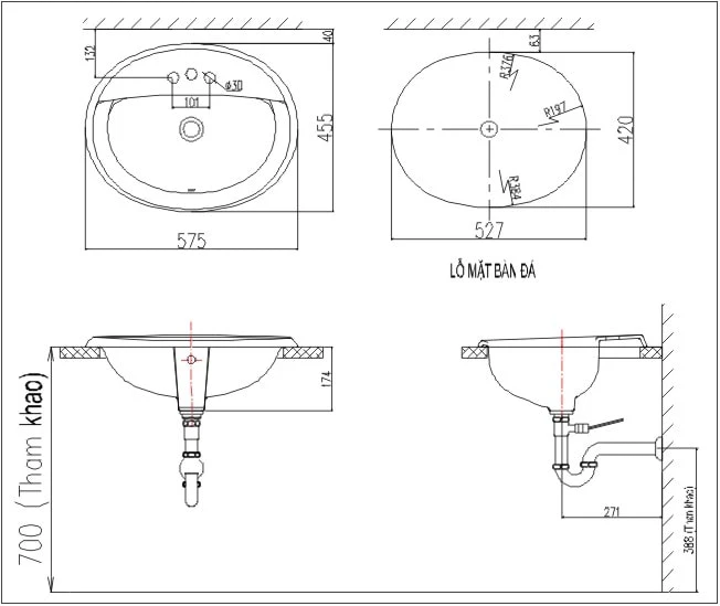 Ảnh Chậu rửa đặt bàn Inax L-2395V 2