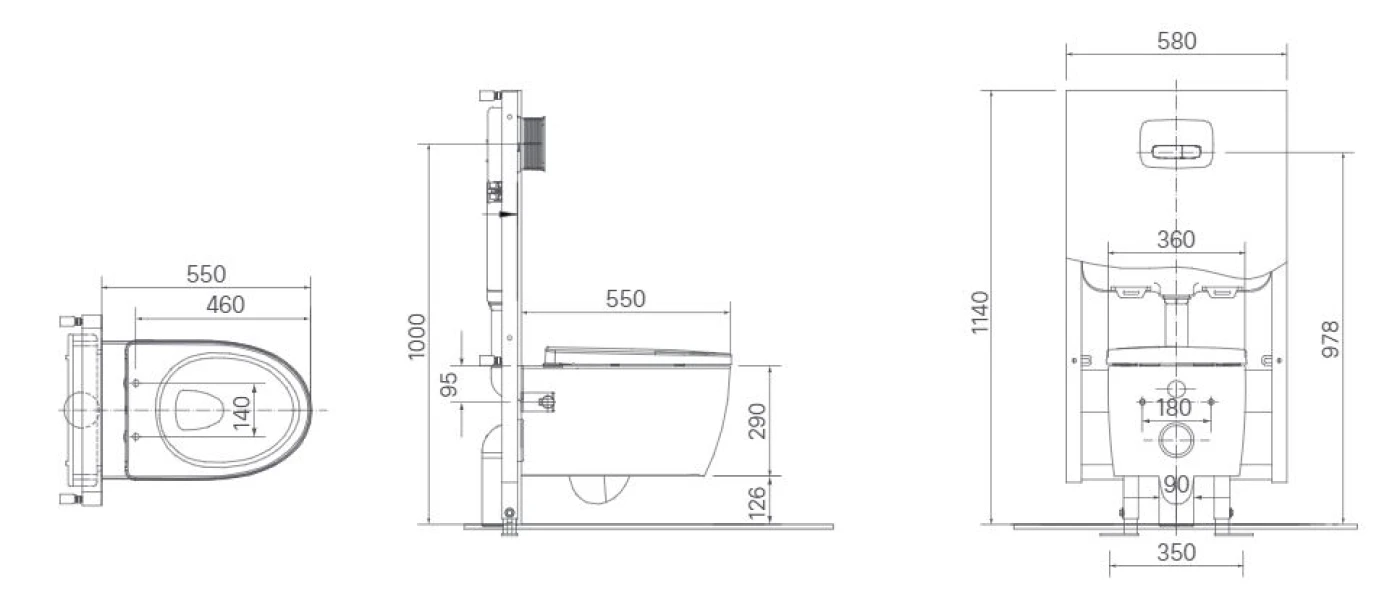 Bản vẽ bồn cầu âm tường Inax AC-952VN
