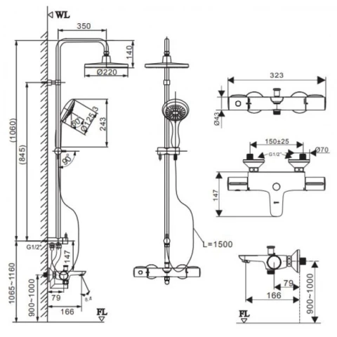 Ảnh Sen tắm cây Inax BFV-3415T-3C 2