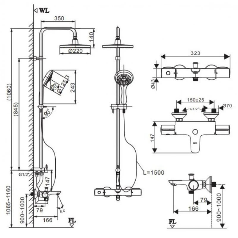 Ảnh Sen tắm cây Inax BFV-3415T-3C 2