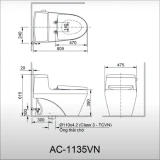 Bồn cầu 1 khối Inax AC-1135VN 4