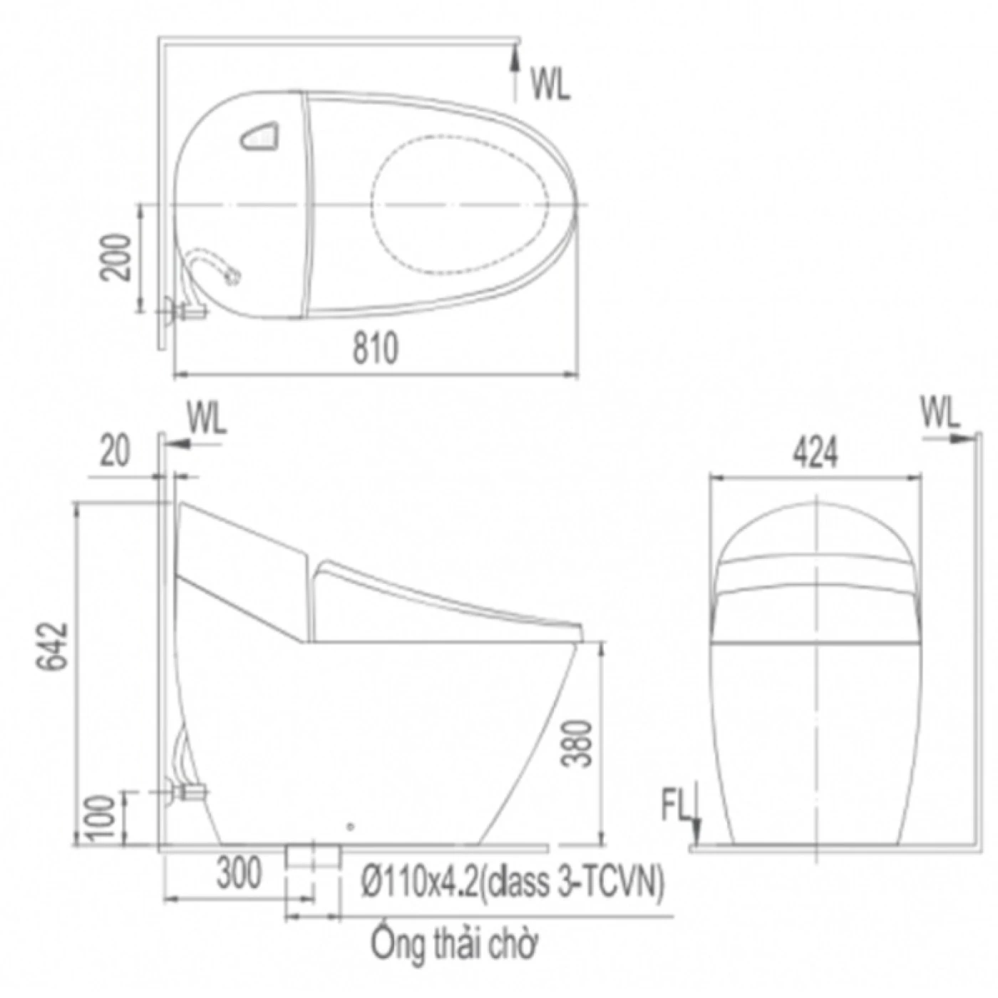 bon cau 1 khoi inax ac 2700vn5
