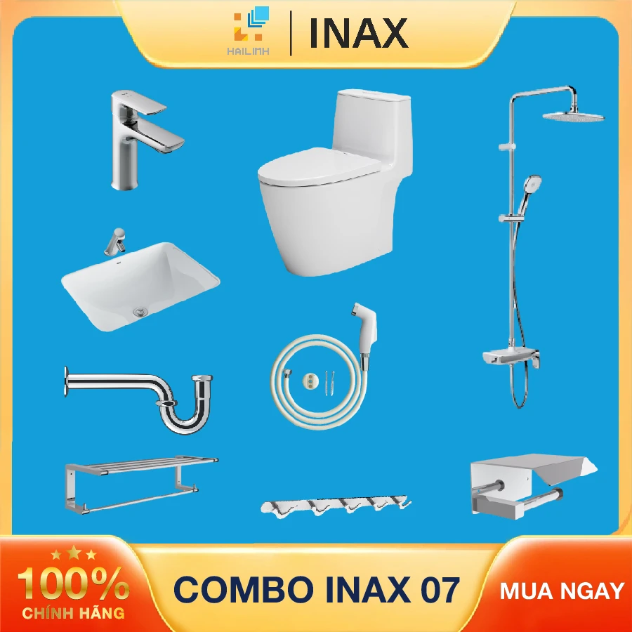 Combo thiết bị vệ sinh Inax số 7 thông minh, hiện đại