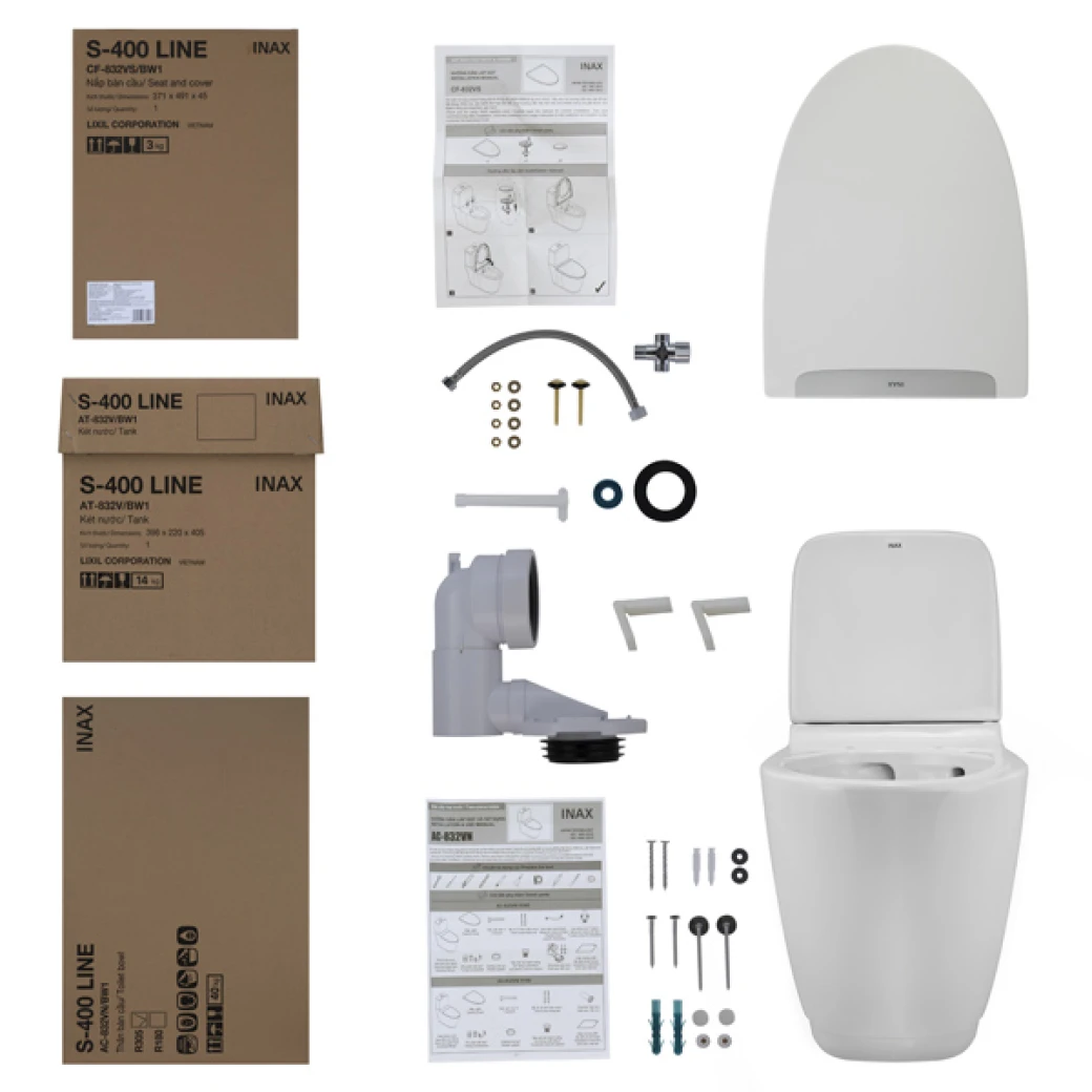 Mo hop bon cau 2 khoi inax AC-832VN