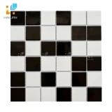 Gạch Mosaic HLMST330353 gốm rạn màu đen-trắng 1