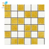 Gạch Mosaic HLMST330352 gốm rạn màu trắng-vàng 1