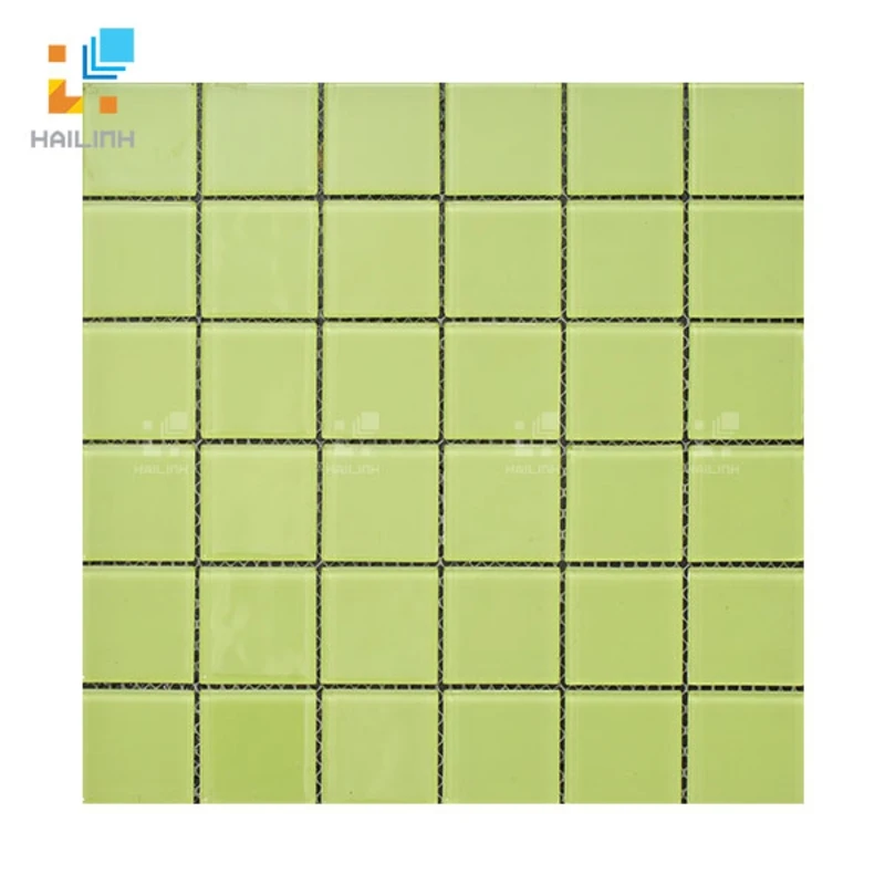 Ảnh Gạch Mosaic HLMST330354 men gốm rạn màu xanh lục 1