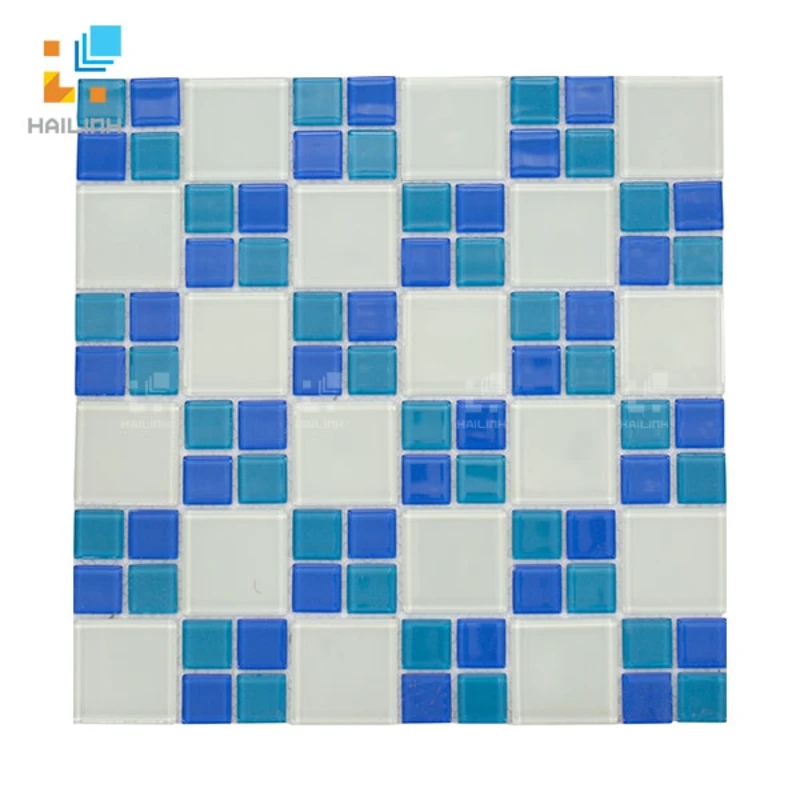 Gạch Mosaic HLMST330396 màu xanh trắng