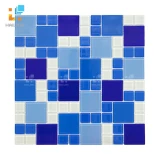 Gạch Mosaic thủy tinh HLMST330394 màu xanh trắng 1