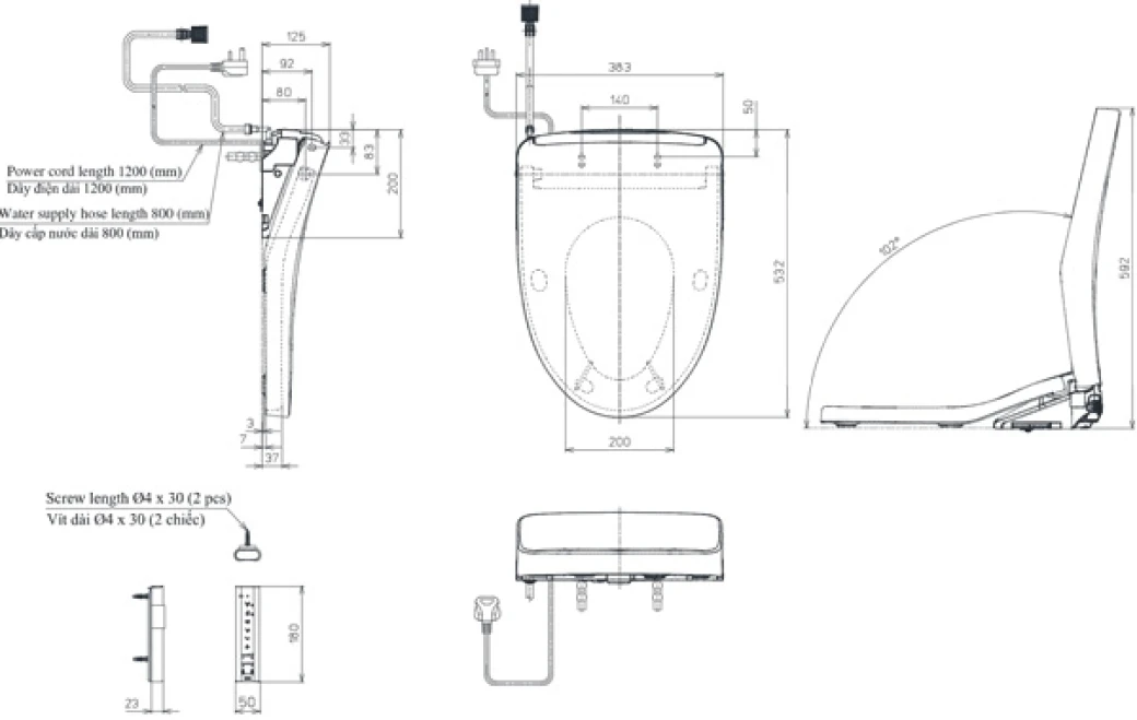 nap rua dien tu toto tcf4911ez