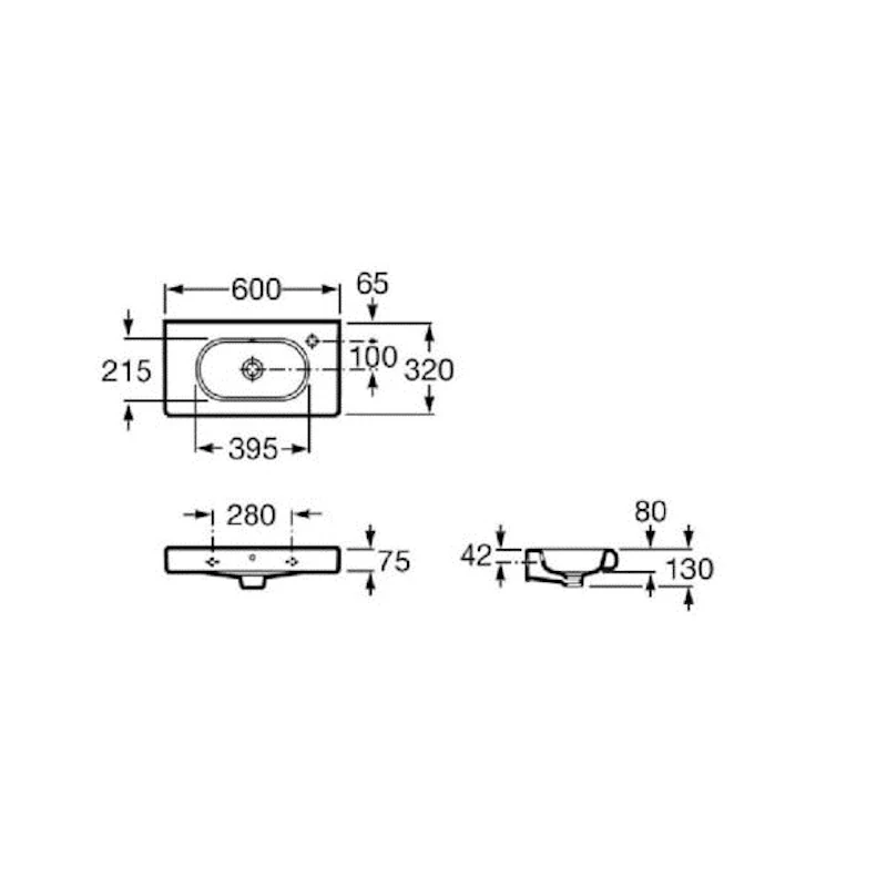 Ảnh Chậu treo tường Roca A32724X000 2