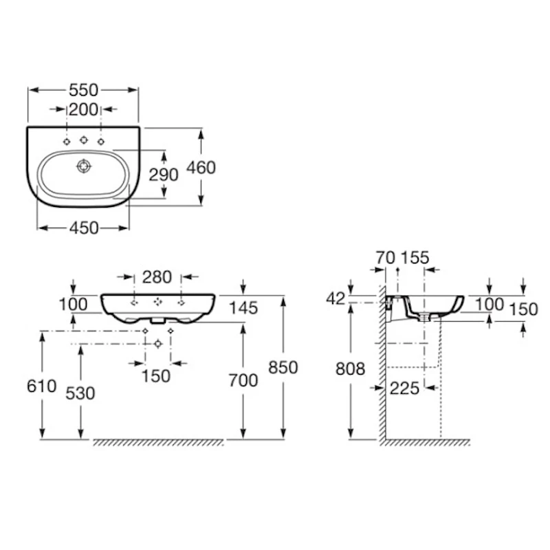 Ảnh Chậu treo tường Roca A327243000 2