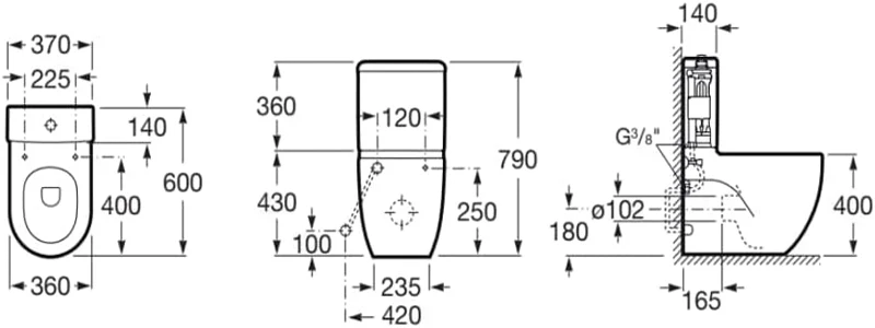 Ảnh Bồn cầu 2 khối Roca A342248000 2