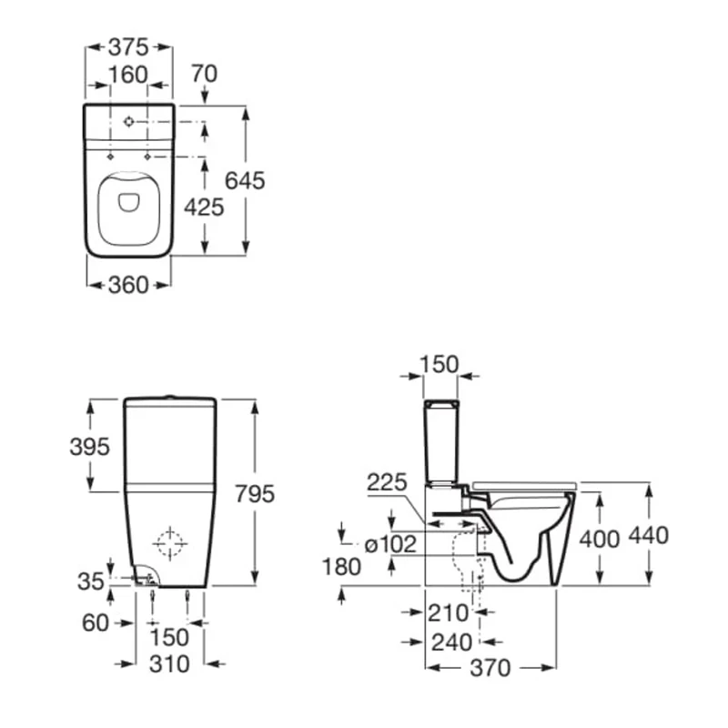 Ảnh Bồn cầu 2 khối Roca A342536000 2
