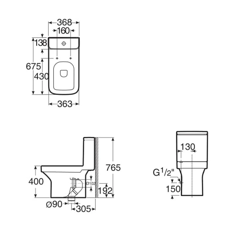 Ảnh Bồn cầu 2 khối Roca A342785000 2