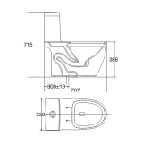 Bồn cầu 1 khối Viglacera V35 2