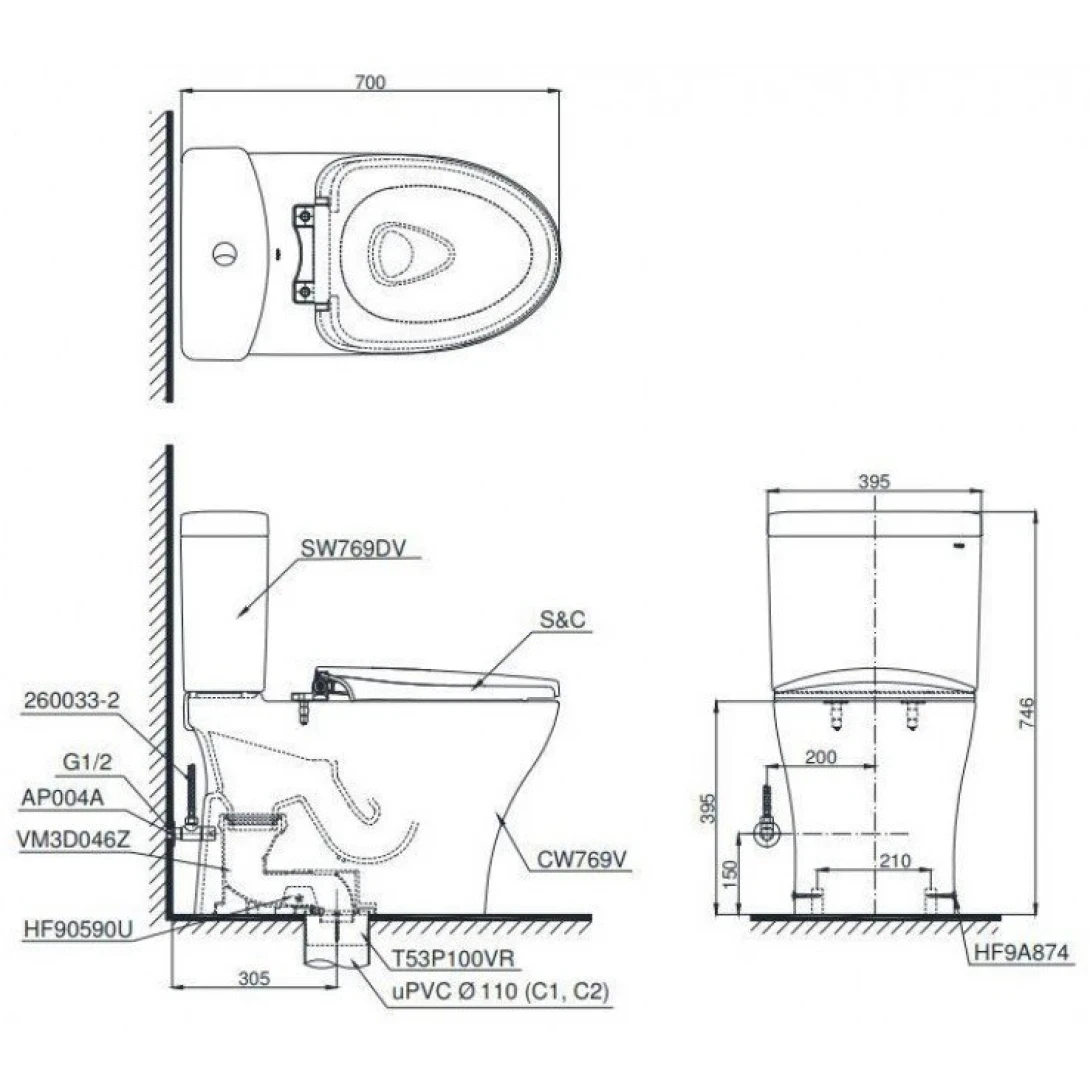 Ảnh Bồn cầu điện tử TOTO CS769DRW18 2