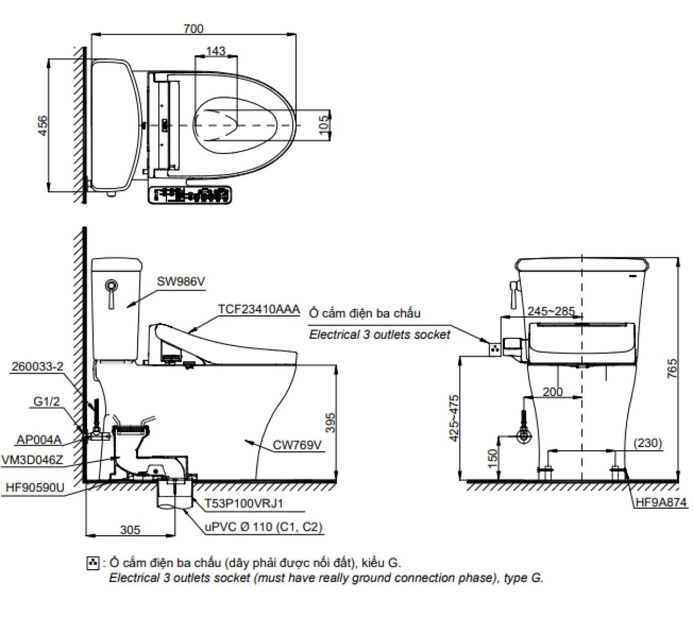 ban ve bon cau toto cs986gw16xw