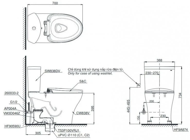 ban ve ky thuat bon cau toto cs838dw18 bvkt
