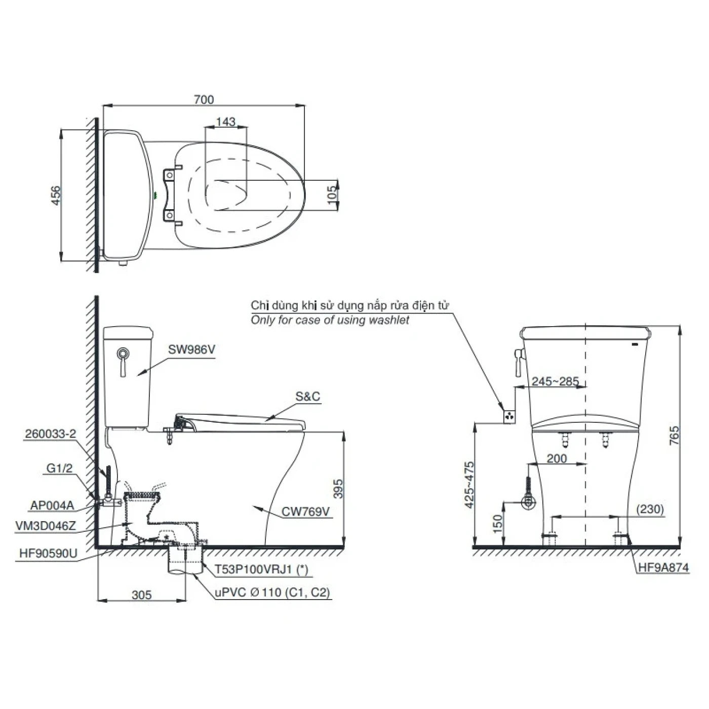 ban ve ky thuat bon cau toto cs986ge2