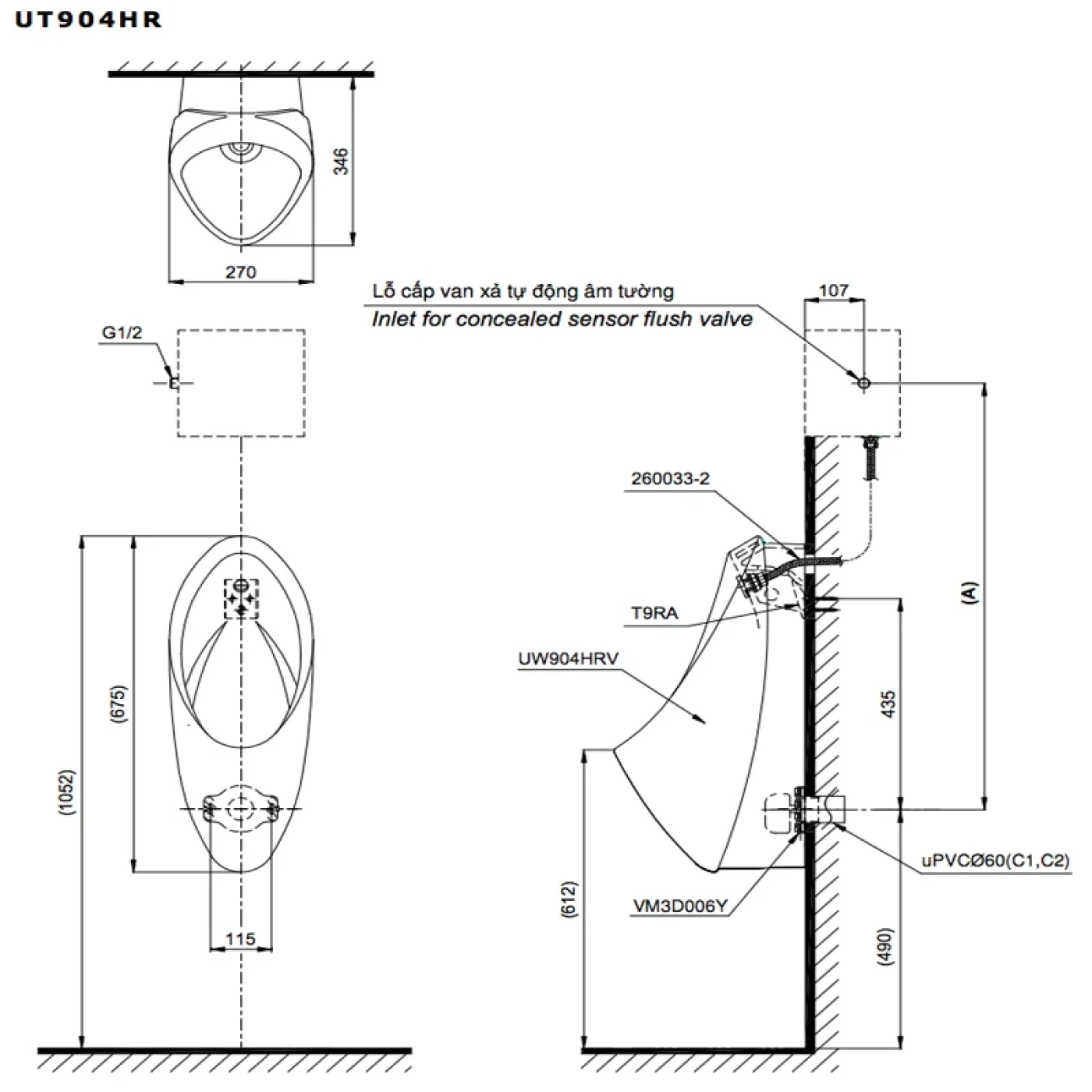 ban ve ky thuat bon tieu toto ut904hr