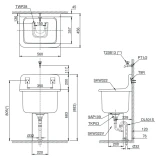 Chậu rửa treo tường TOTO SK322/SK322F 2