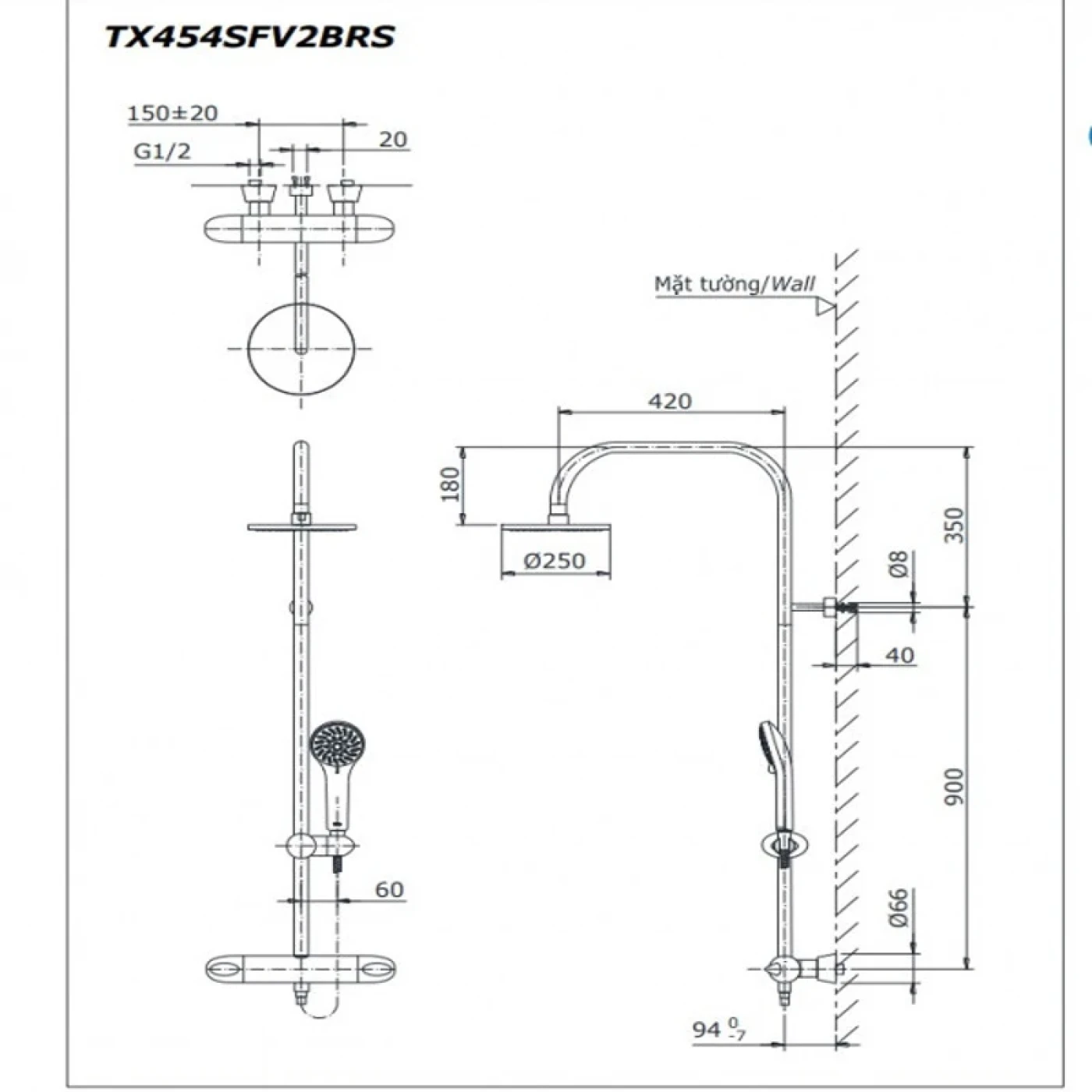 ban ve ky thuat sen tam toto tx454sfv2brn
