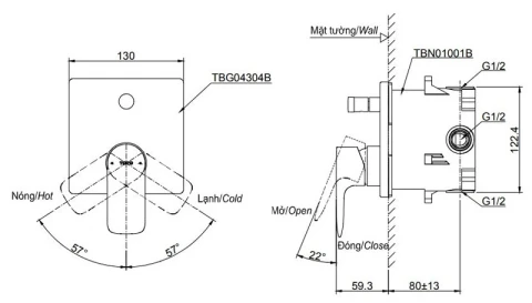 Ảnh Van sen tắm TOTO TBG04304BA 2