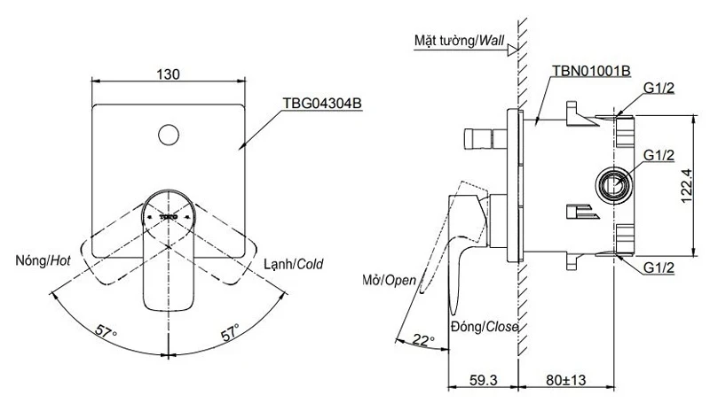 Ảnh Van sen tắm TOTO TBG04304BA 2