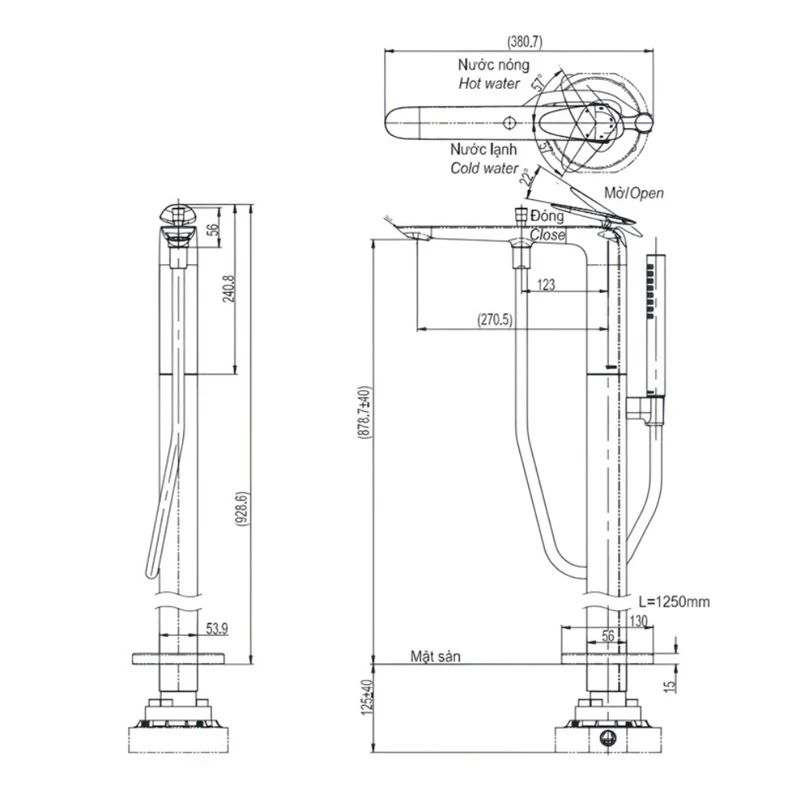 Ảnh Vòi sen xả bồn tắm TOTO TBP03301AA/TBN01105B 2