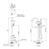 Vòi sen xả bồn tắm TOTO TBP01301AA/TBN01105B 2