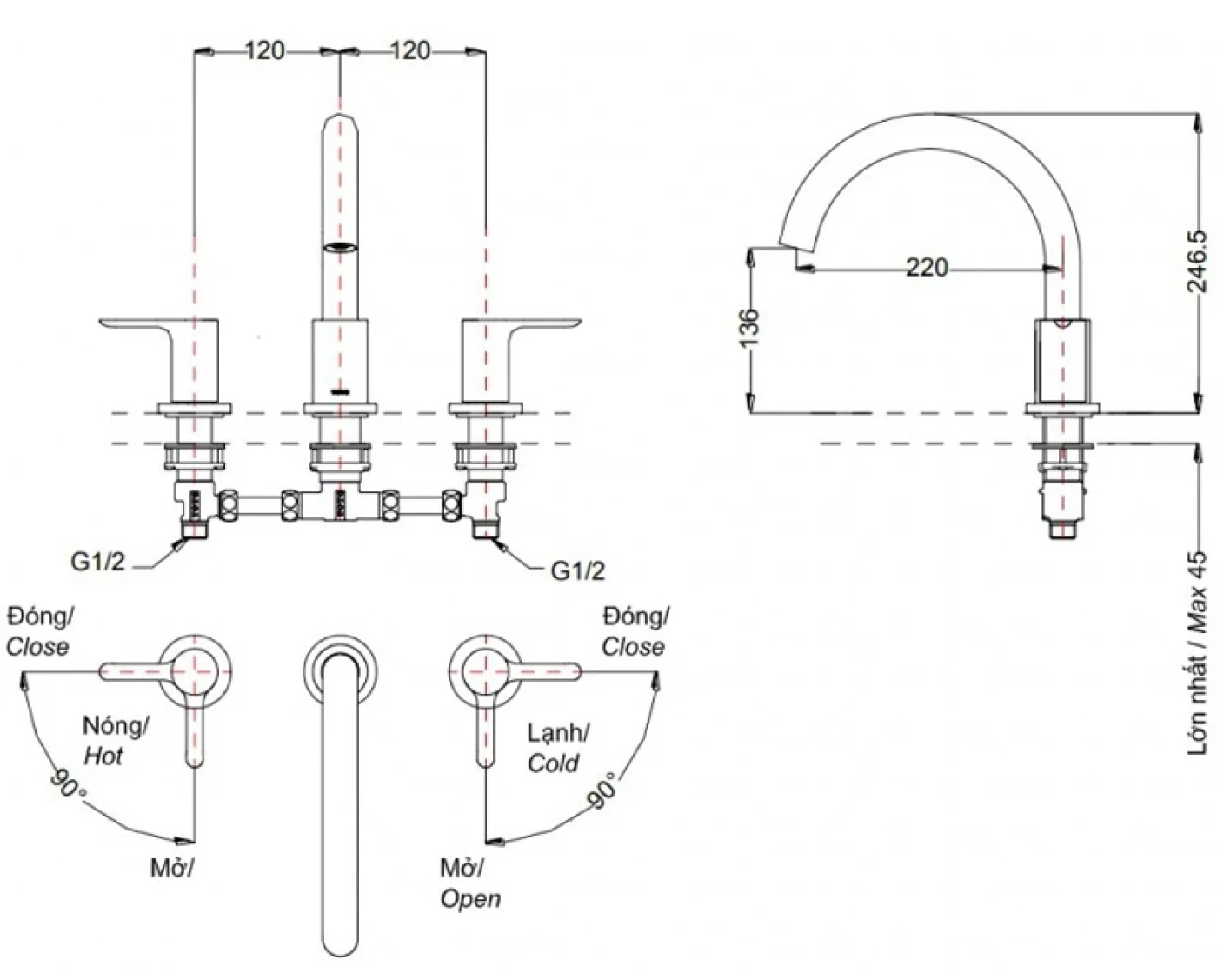 ban ve ky thuat voi xa bon tam toto tbs01201ba