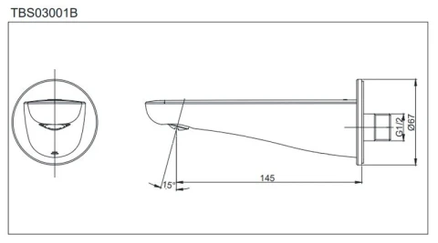 Ảnh Vòi xả bồn LC TOTO TBS03001B 2